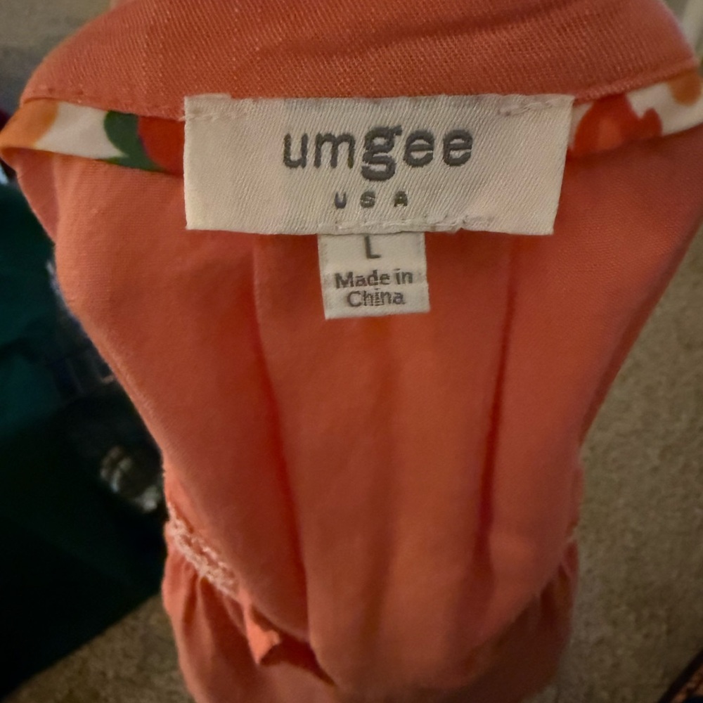 Umgee Orange Blouse with Embroidered Details - Picture 9 of 14